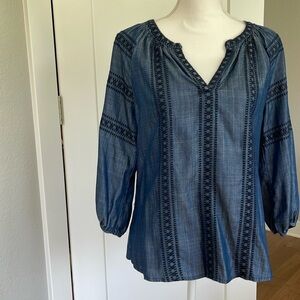 Skies are Blue Denim Top